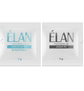Elan antakių dažai 02 dark brown 5gr kartu su oksidantu