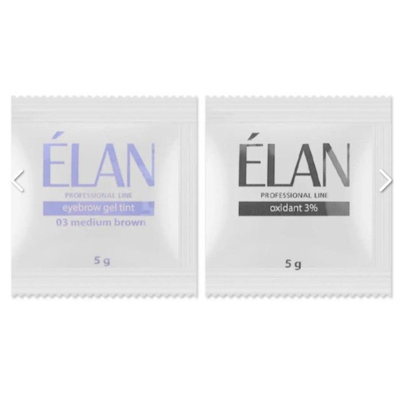 Elan antakių dažai 03 medium brown 5gr kartu su oksidantu